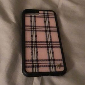 Baby pink plaid iPhone case